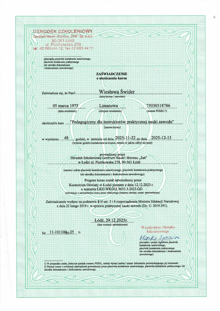 zaświadczenie-Instruktor-praktycznej-nauki-zawodu